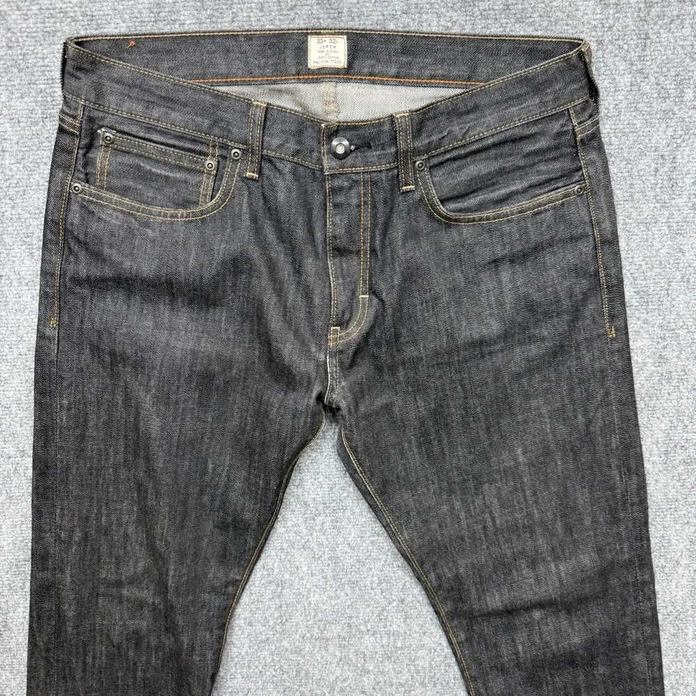 J Crew 484 Slim Straight Jeans black size 33 33x32
